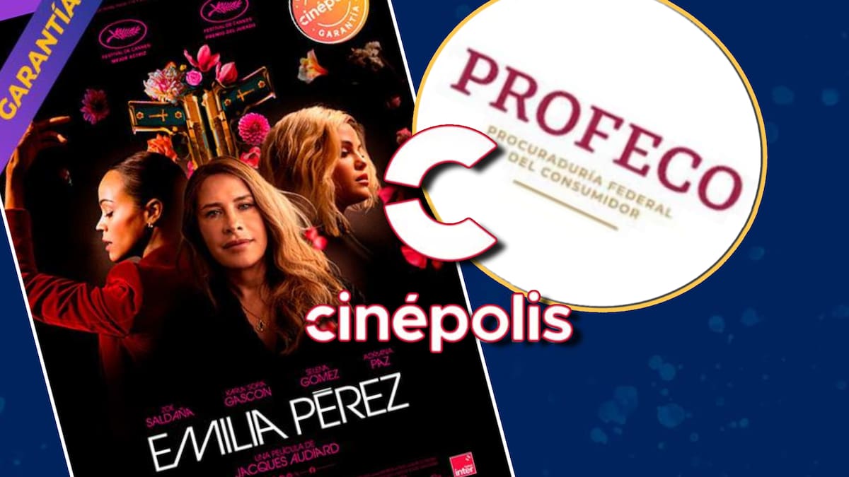 Usuarios acusan a Cinépolis de fraude por no reembolsar entradas tras promocionar su "Garantía Cinépolis" para Emilia Perez. / Foto: Especial