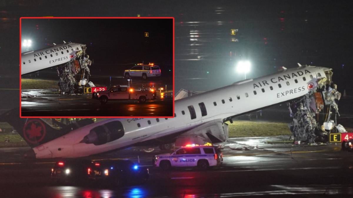 Azafata sobrevive a choque de avión en Nueva York tras ser expulsada con su asiento luego que la aeronave impactara contra un camión de bomberos
