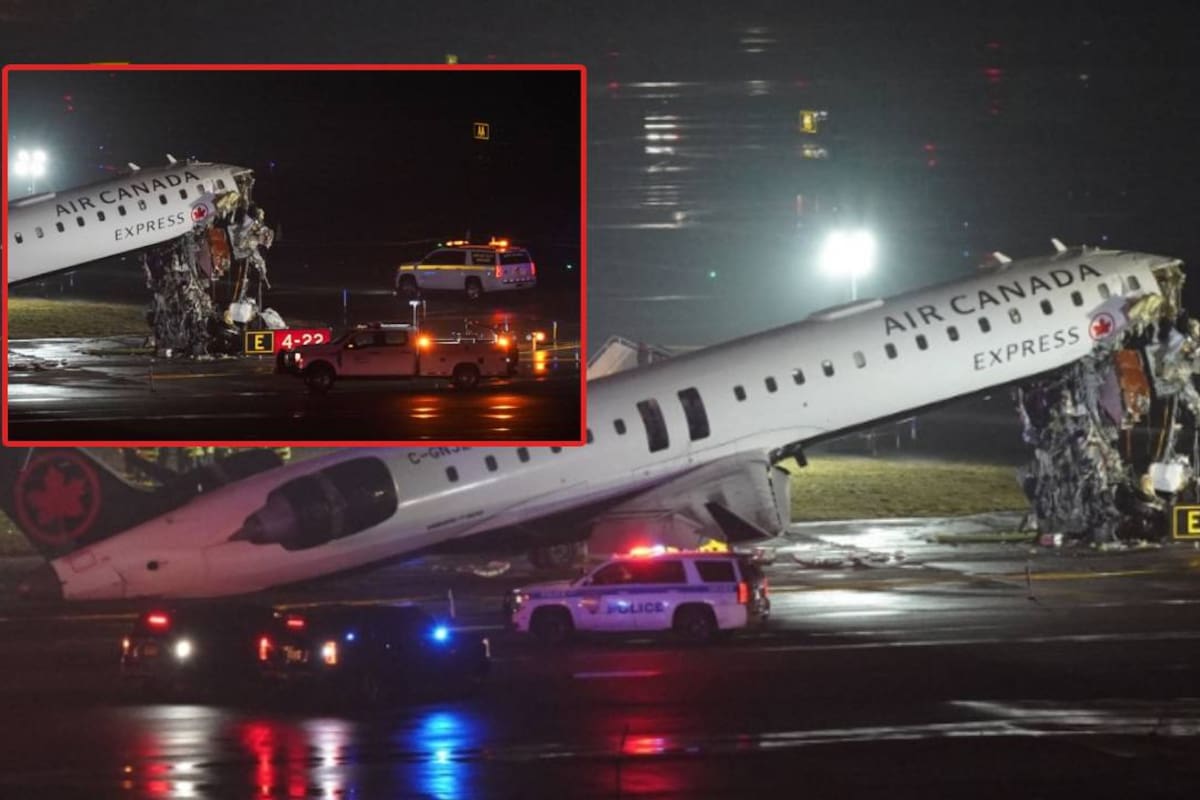 Azafata sobrevive a choque de avión en Nueva York tras ser expulsada con su asiento luego que la aeronave impactara contra un camión de bomberos