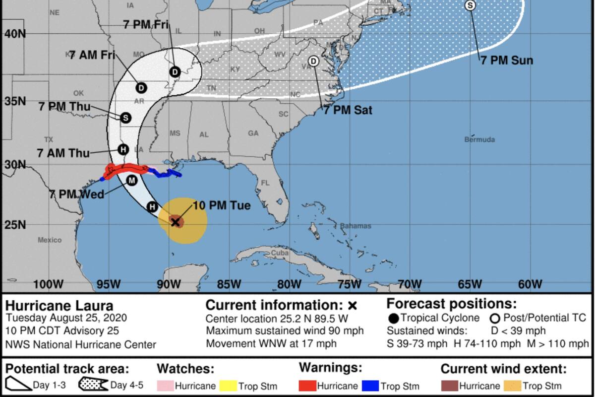 Evacúan a más de 400 mil personas por huracán "Laura" en Texas