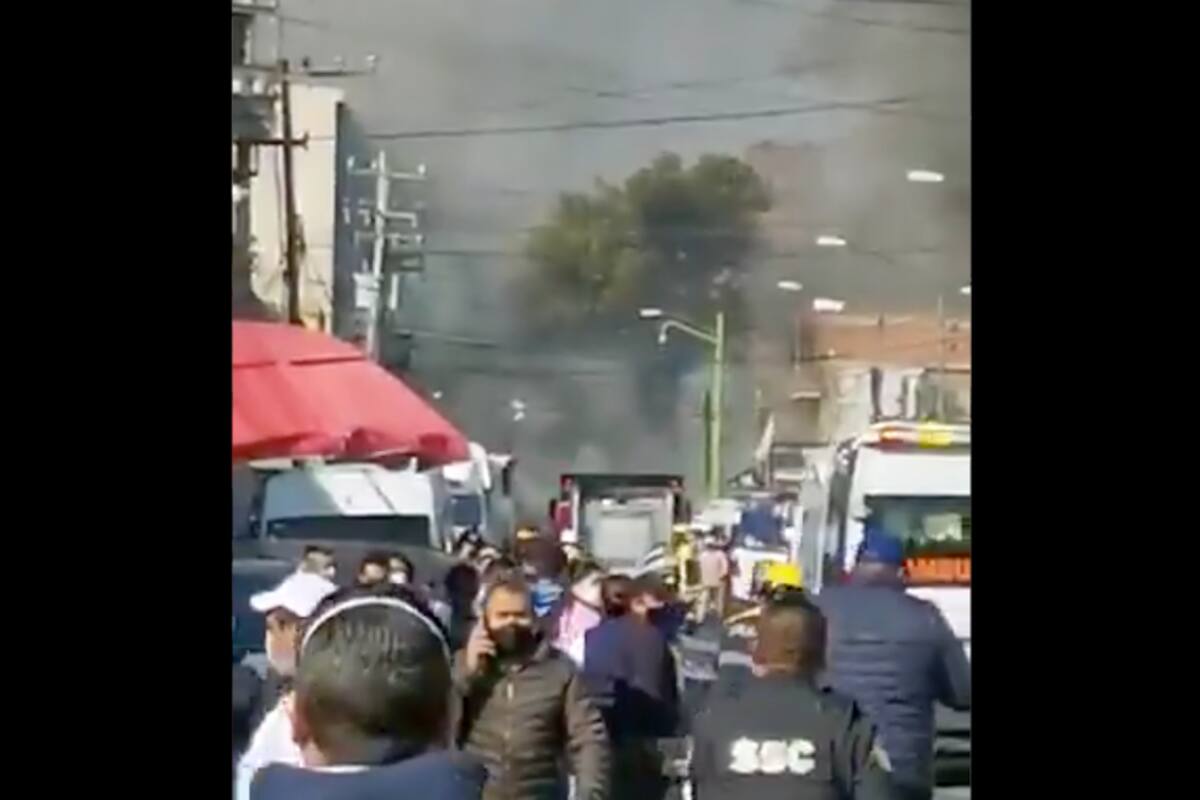 Pipa de gas se incendia en inmediaciones del Mercado de Jamaica