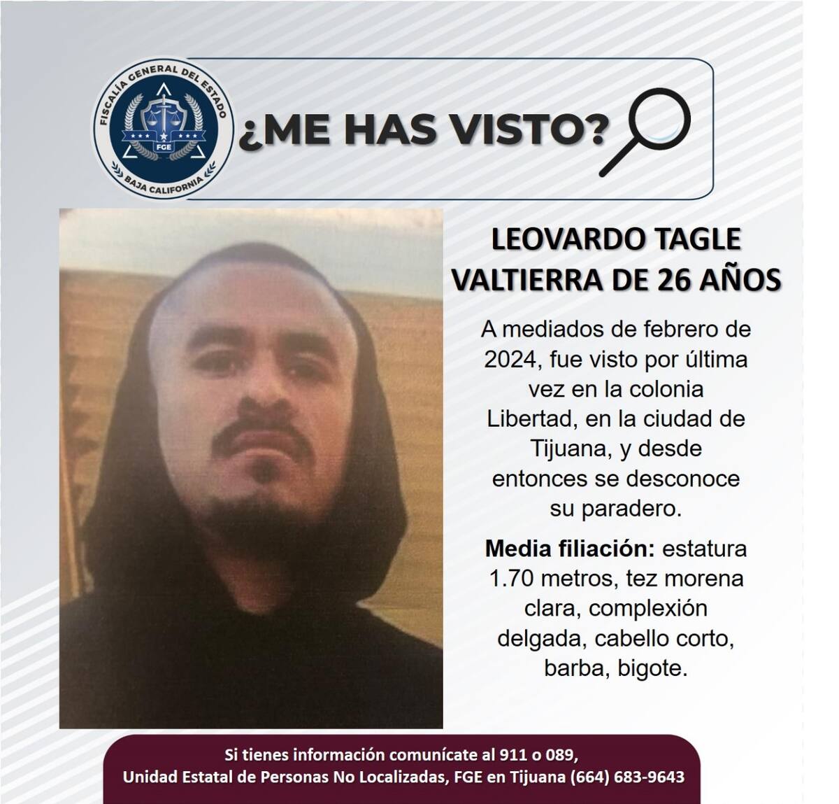 Fue visto por última vez a mediados de febrero de 2024.