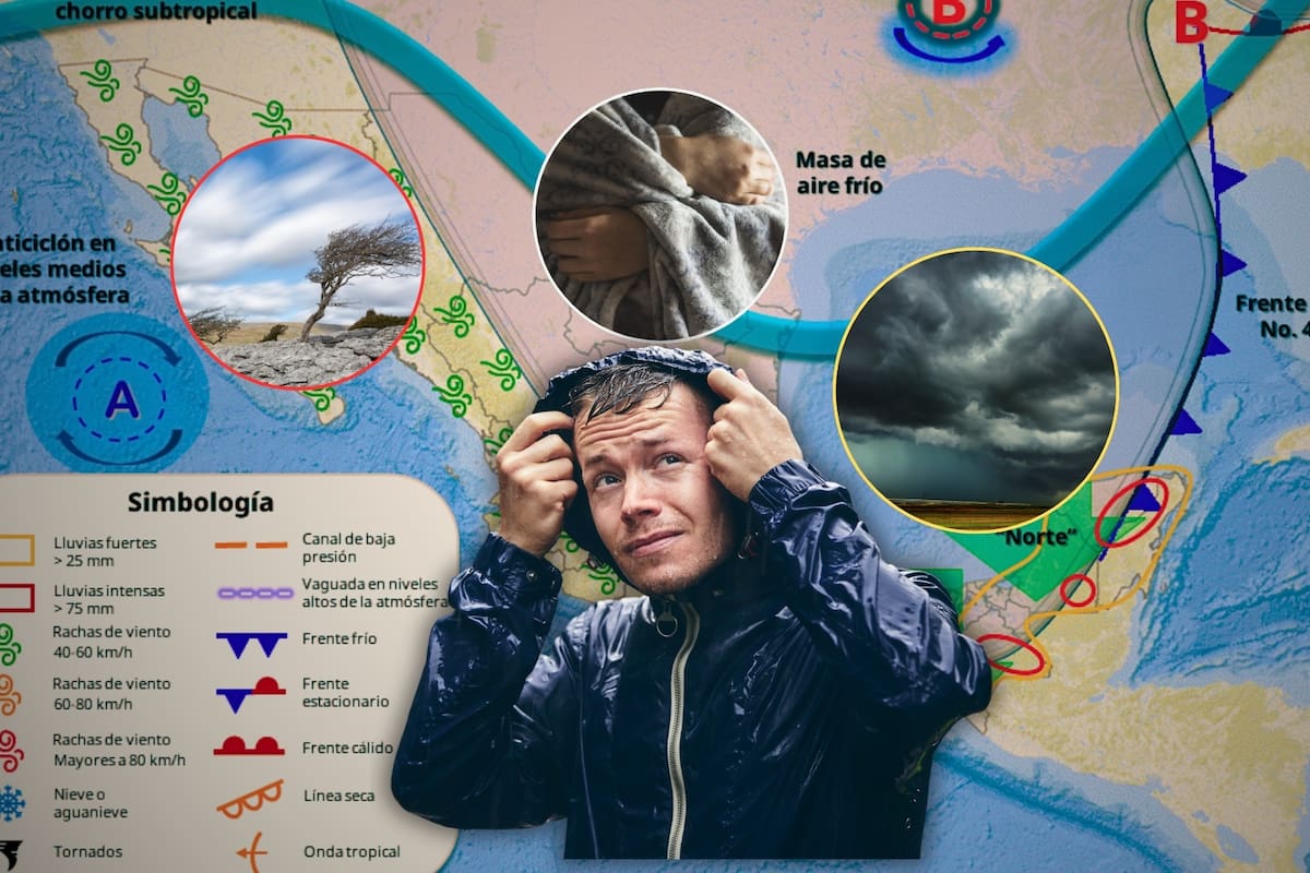 SMN alerta por frente frío, lluvias y fuertes vientos, además de temperaturas severamente extremas en el país para este lunes 12 de mayo