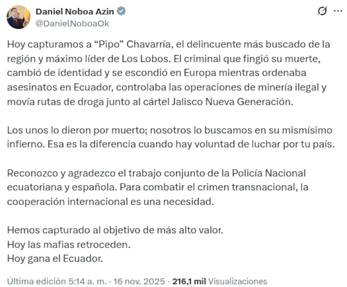 Captura de “Pipo” marca el referéndum en Ecuador