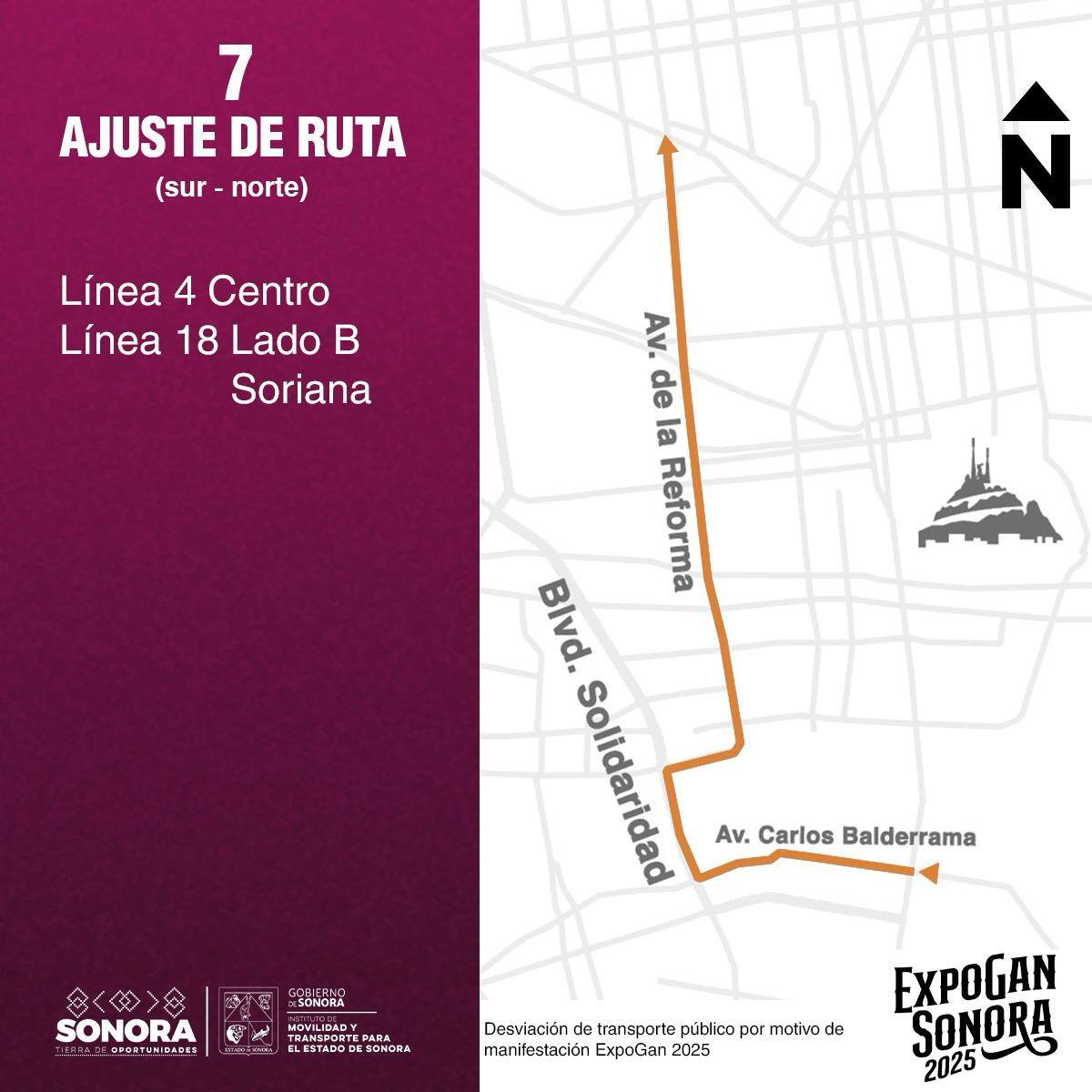 ExpoGan Sonora 2025: cierres viales y ajustes en rutas de camiones en Hermosillo / Espécial