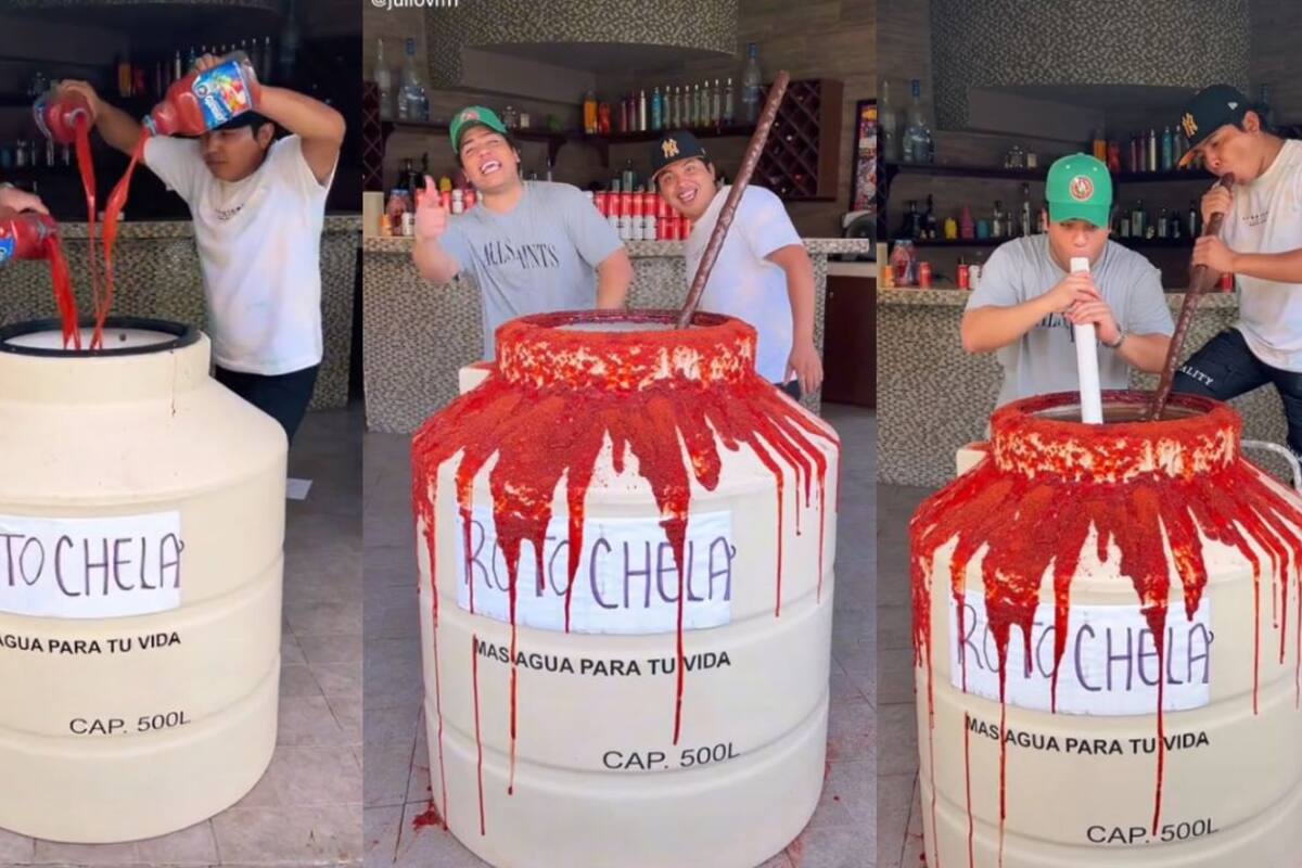 VIRAL:" 500 litros de cerveza" Tiktokers preparan 'rotochela' tamaño real