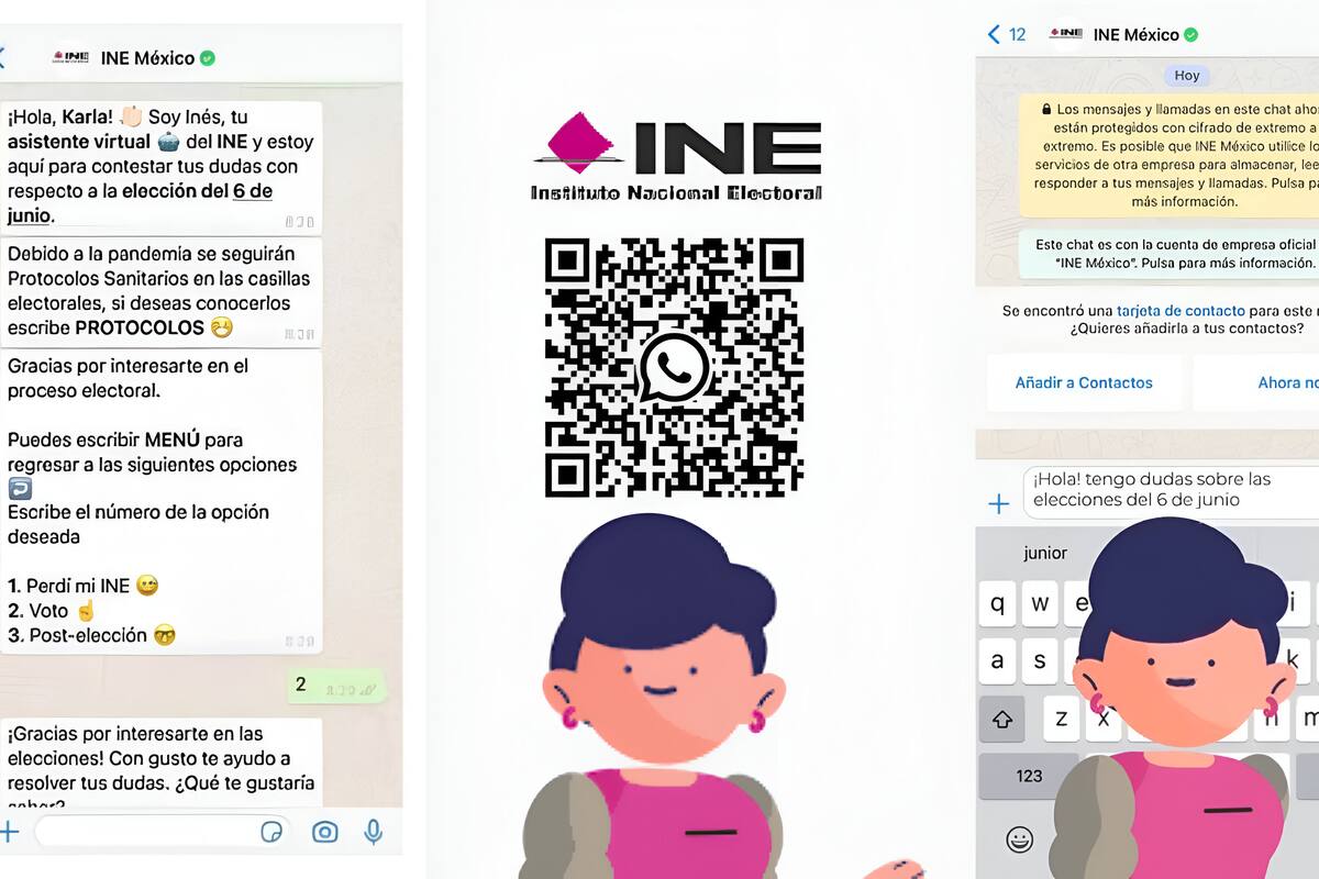 Borra tus dudas de las elecciones con Inés, chatbot del INE disponible en WhatsApp