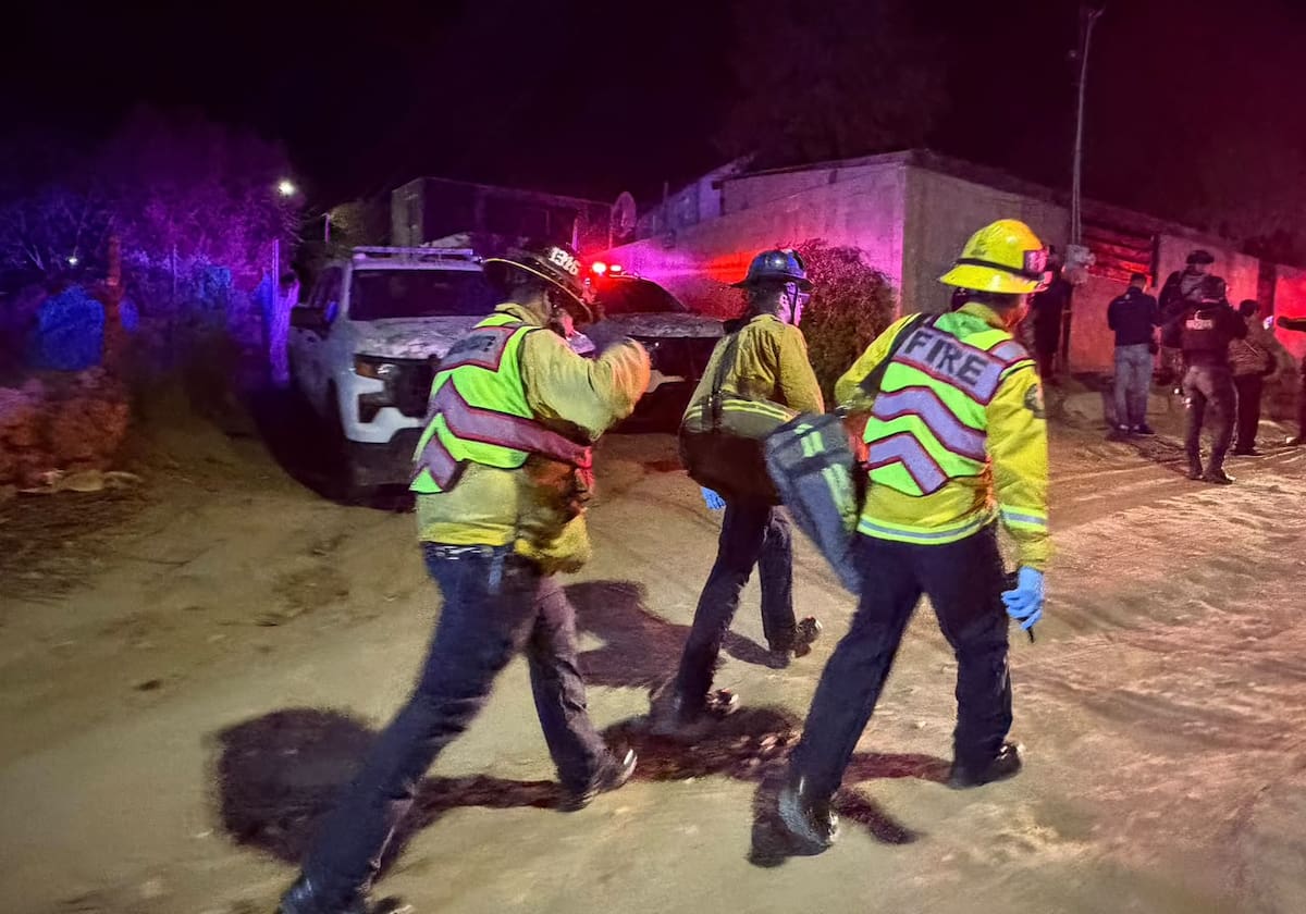 Una agente de la Fuerza Estatal de Seguridad Ciudadana murió y otras dos personas resultaron lesionadas durante un ataque armado en la colonia Nido de las Águilas, en Tecate, la tarde del 26 de octubre. Foto: Cortesía / Border Zoom