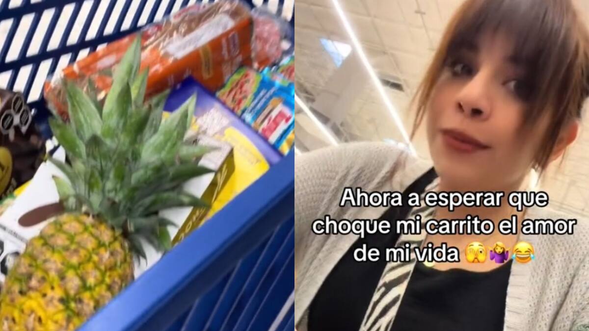 Mujer camina por los pasillos del supermercado con una piña para buscar al “amor de su vida”