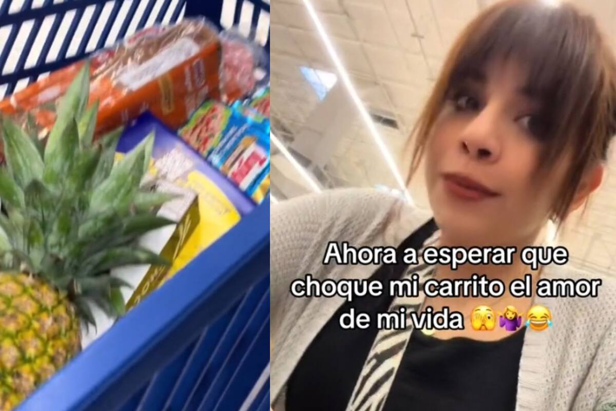 Mujer camina por los pasillos del supermercado con una piña para buscar al “amor de su vida”