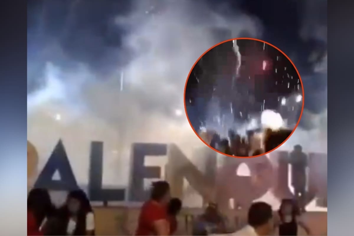 Pirotecnia cae cerca del público durante el Grito de Independencia en Palenque, Chiapas, y deja cuatro lesionados; videos muestran a familias corriendo para ponerse a salvo