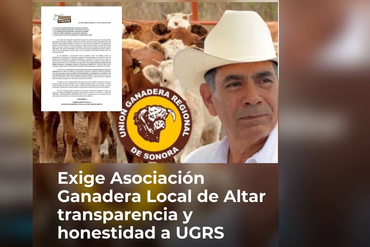 Exige Asociación Ganadera Local de Altar transparencia y honestidad a UGRS