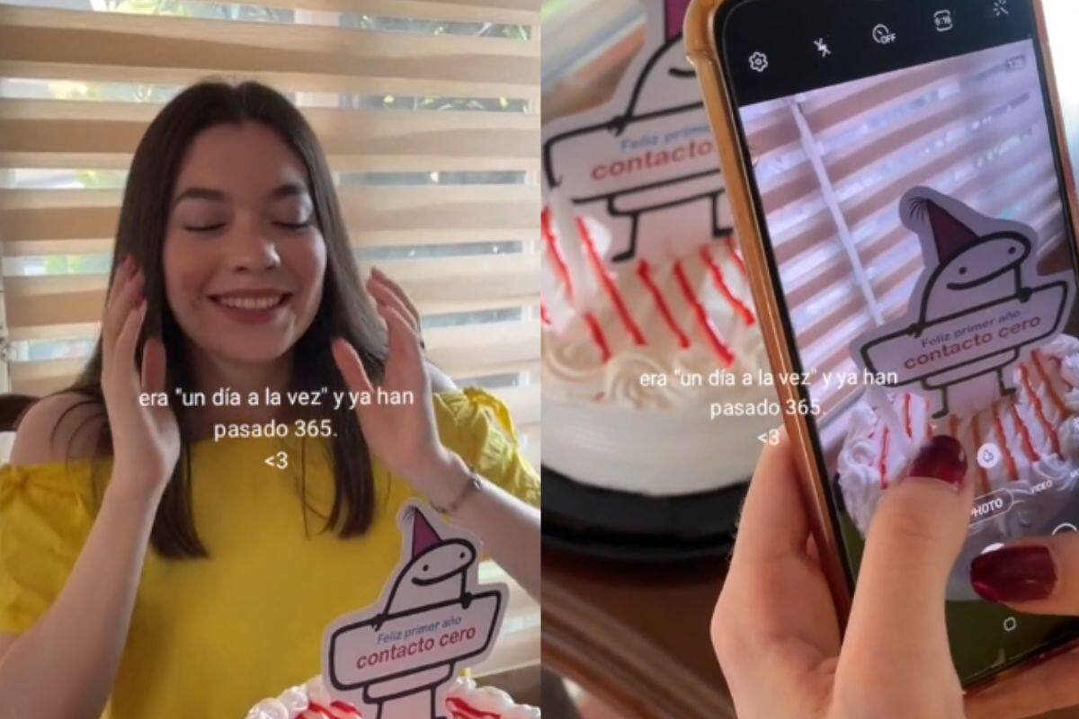 Mujer se hace un pastel de aniversario por hacer “contacto cero” con su ex pareja