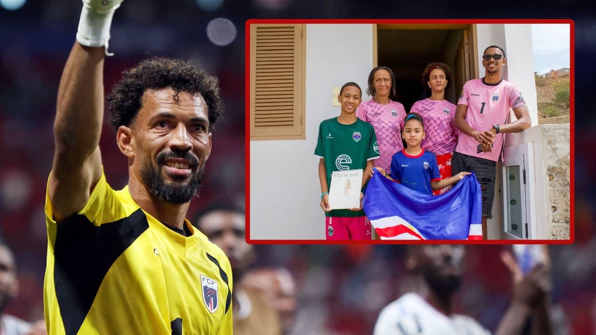 El líder demócrata en la Cámara de Representantes de Estados Unidos, Hakeem Jeffries, informó que el Departamento de Estado ayudó para que Ana Candida Evora, madre del futbolista, pueda obtener la visa a tiempo. La intervención se dio después de que el propio Vozinha explicó que su familia no logró completar el proceso antes del histórico empate 0-0 contra España. Foto: Reuters.
