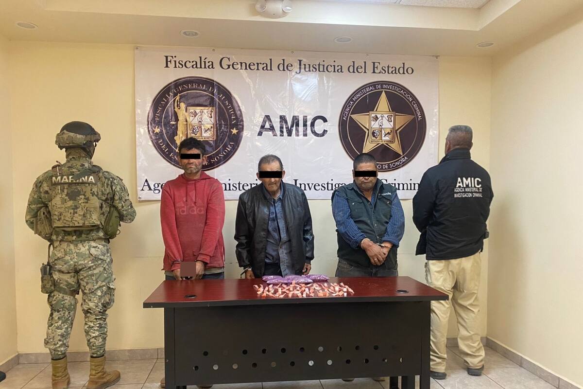AMIC y SEMAR aseguran drogas y detienen a tres personas en San Luis Río Colorado