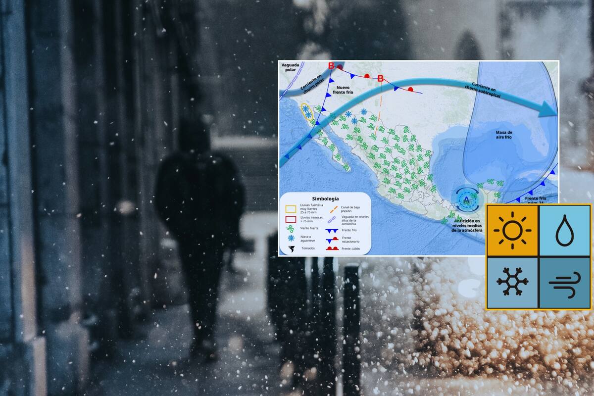 Habrá intensos vientos, fuertes lluvias y frío extremo este jueves 6 de marzo por nuevo frente frío, según el pronóstico de la Conagua