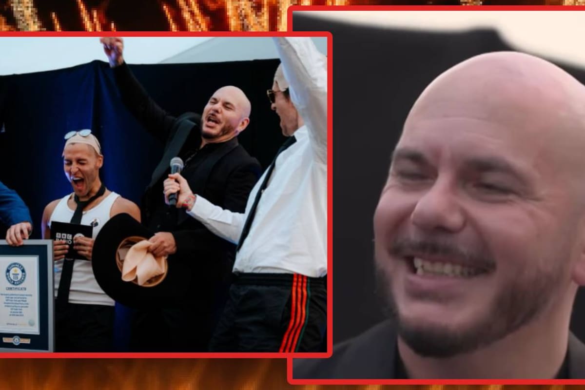 Pitbull logra Récord Guinness en Londres: Más de 22 mil fans usaron calvas postizas para imitar su estilo en Hyde Park