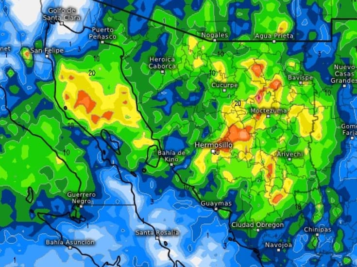 Dos frentes fríos provocarán descenso de temperatura y posibles lluvias en Sonora esta semana