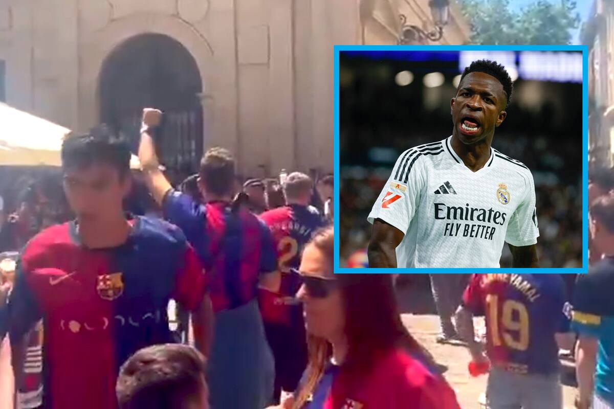 Aficionados del Barcelona gritan ‘Vinicius muérete’ en Sevilla antes de la Final de la Copa del Rey