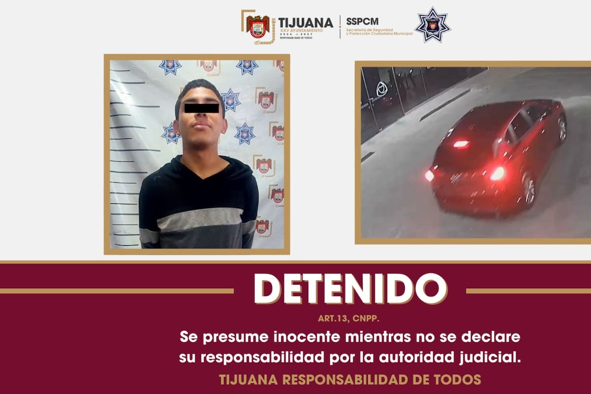 Aseguran a presunto responsable de robo de vehículo en agencia de autos