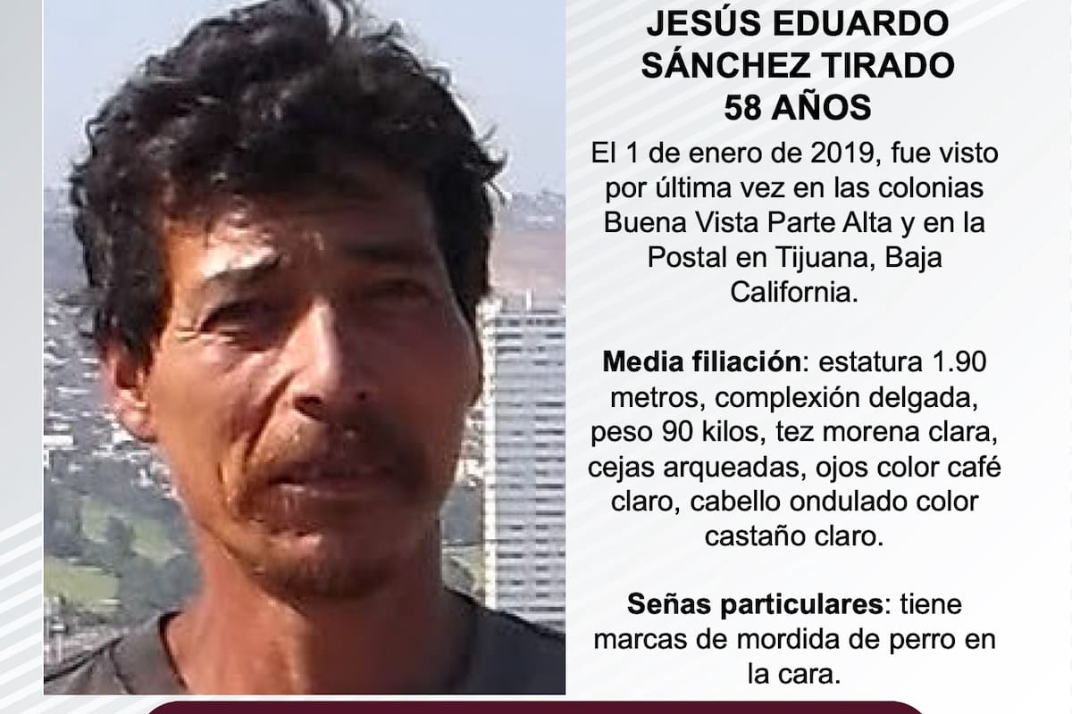 Se busca Jesús Eduardo Sánchez Tirado de 58 años