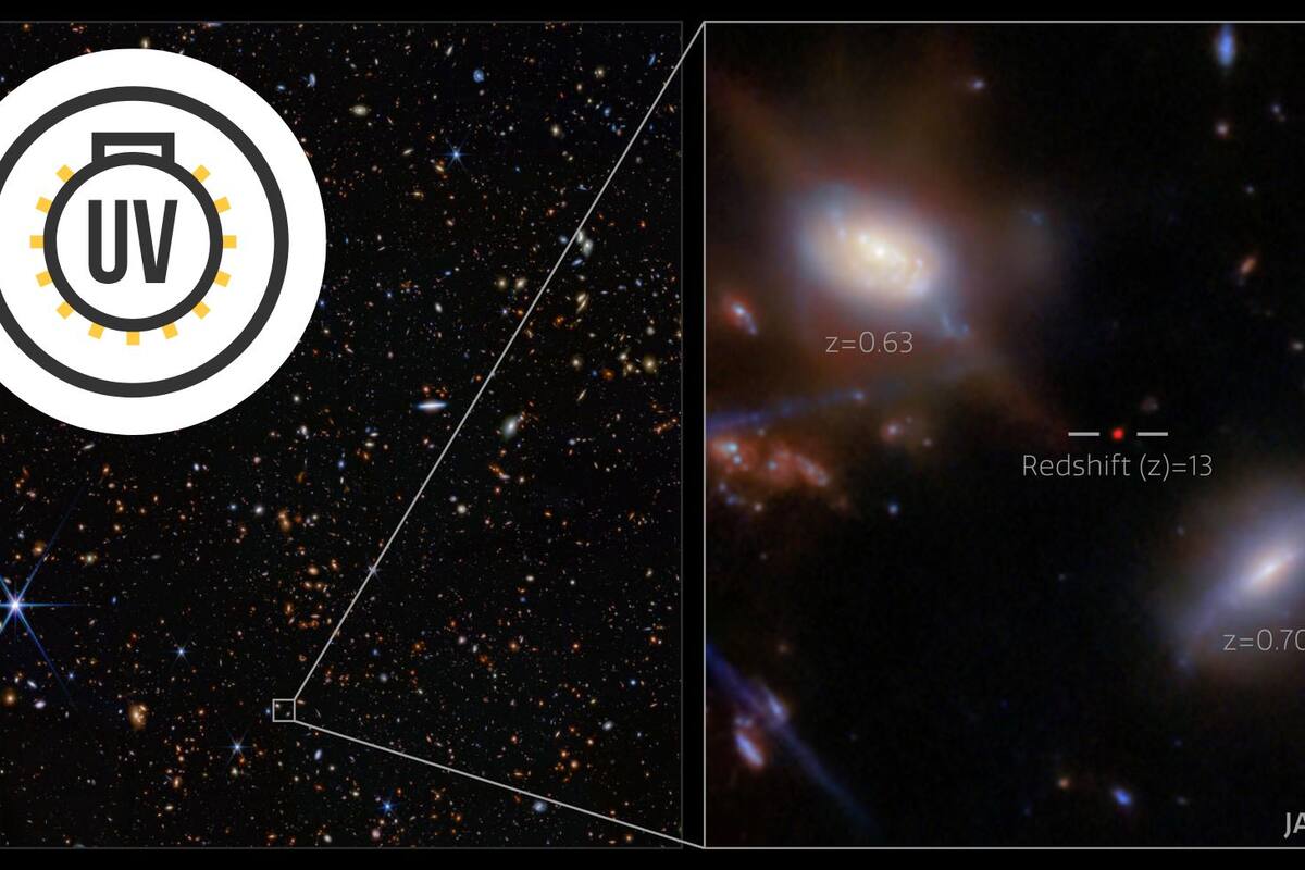 El telescopio James Webb capta luz ultravioleta a 330 millones de años del Big Bang