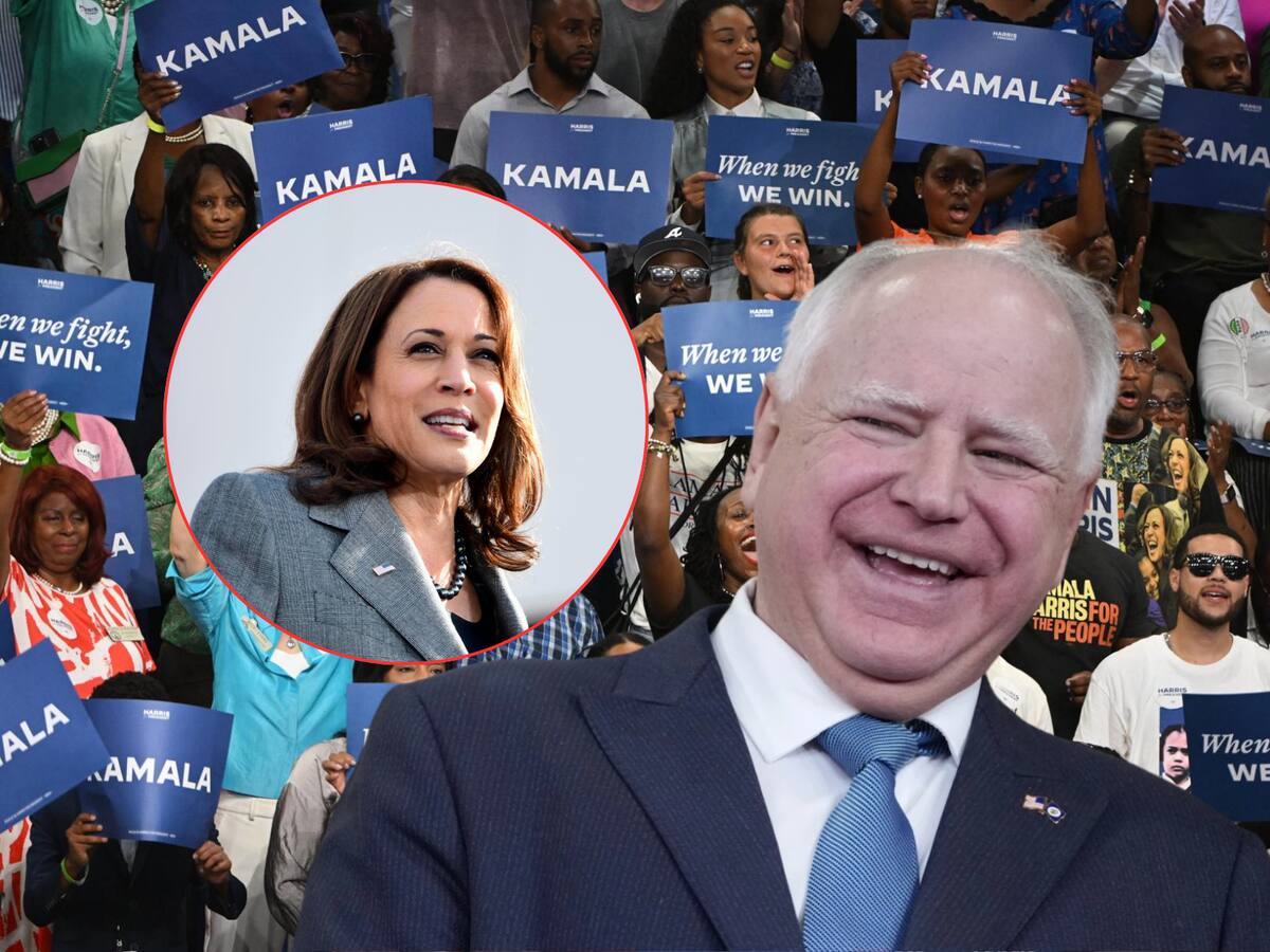 Kamala Harris eligió a Tim Walz, gobernador de Minnesota, para ser su compañero de fórmula. | Crédito: AP y EFE