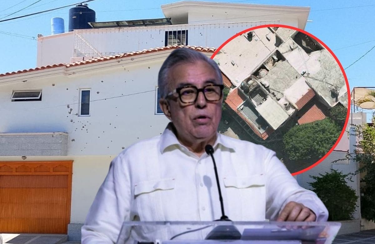 Una residencia vinculada al gobernador con licencia, Rubén Rocha Moya, fue atacada a disparos. | Crédito: captura en X (@jorgegogdl)