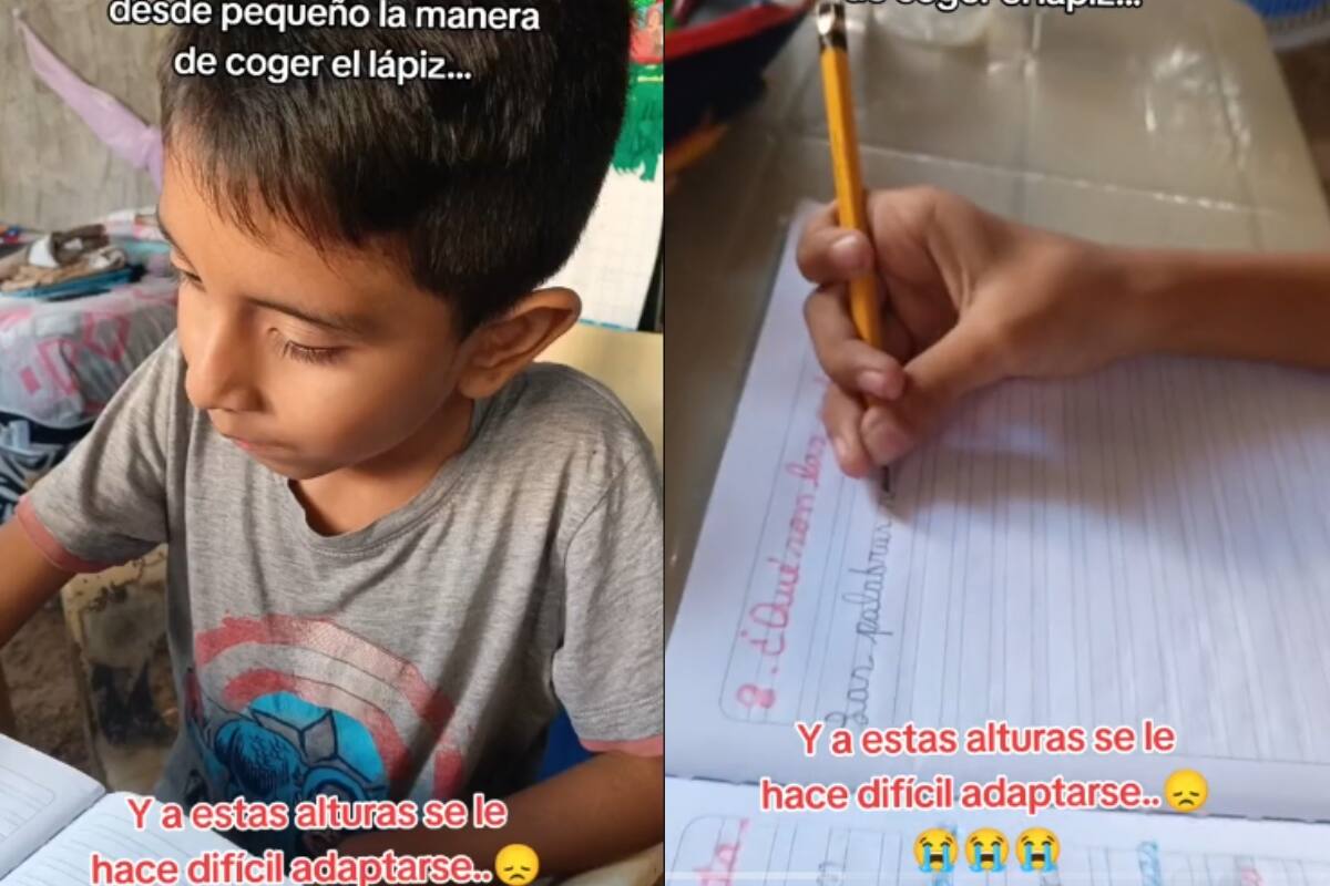 Niño se viraliza en redes por su curiosa forma de sujetar el lápiz: ¿la clave para una excelente caligrafía?