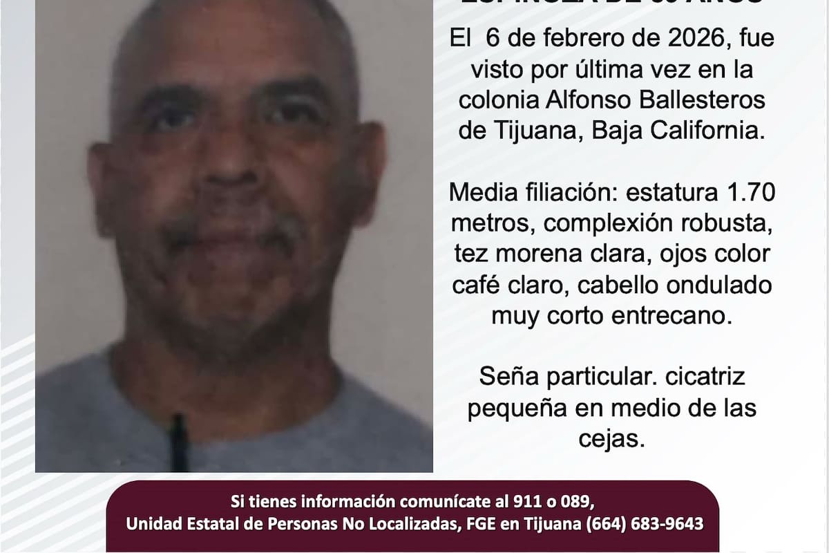 Se busca a Jaime Pérez Espinoza de 59 años