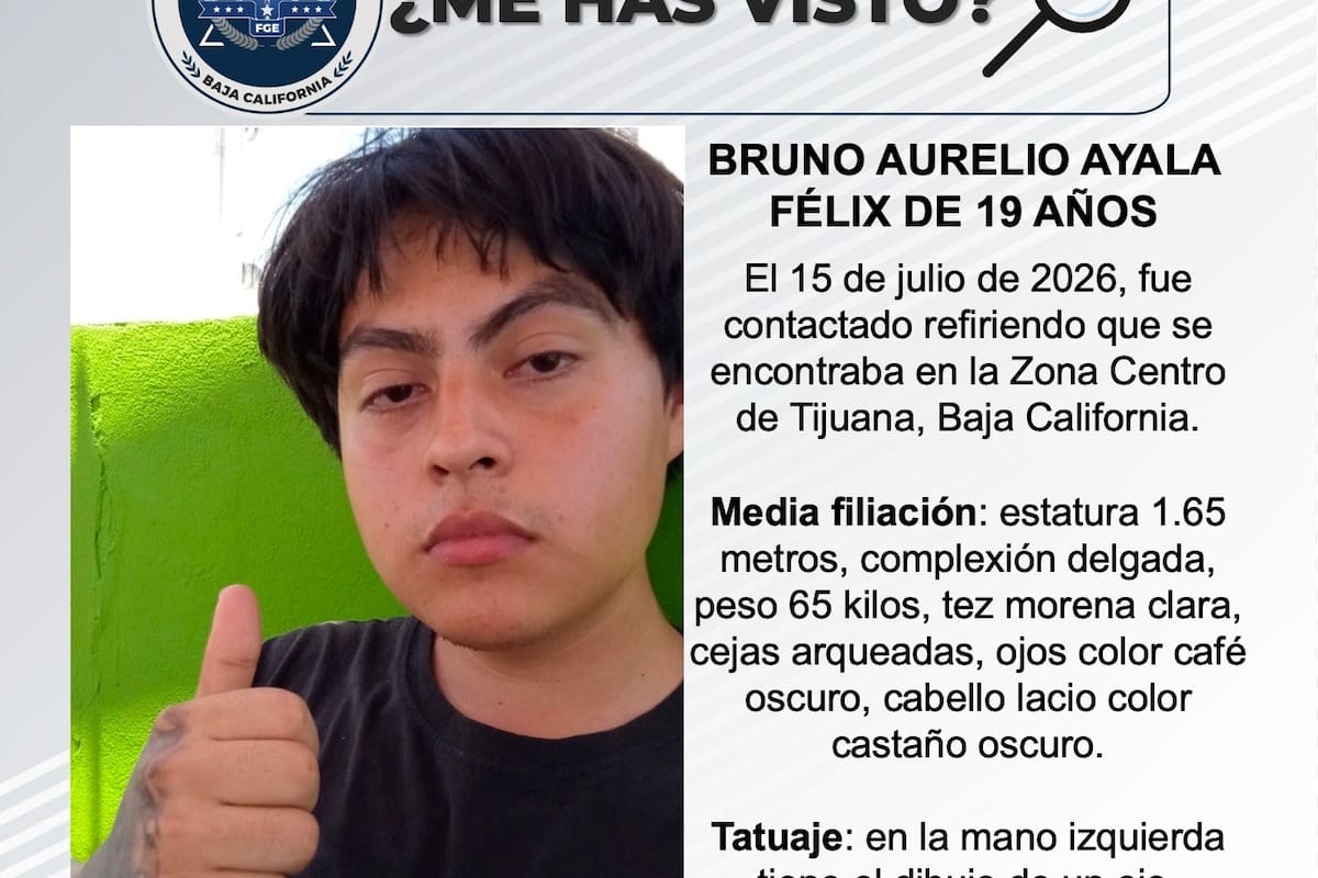 Se busca Bruno Aurelio Ayala Félix de 19 años