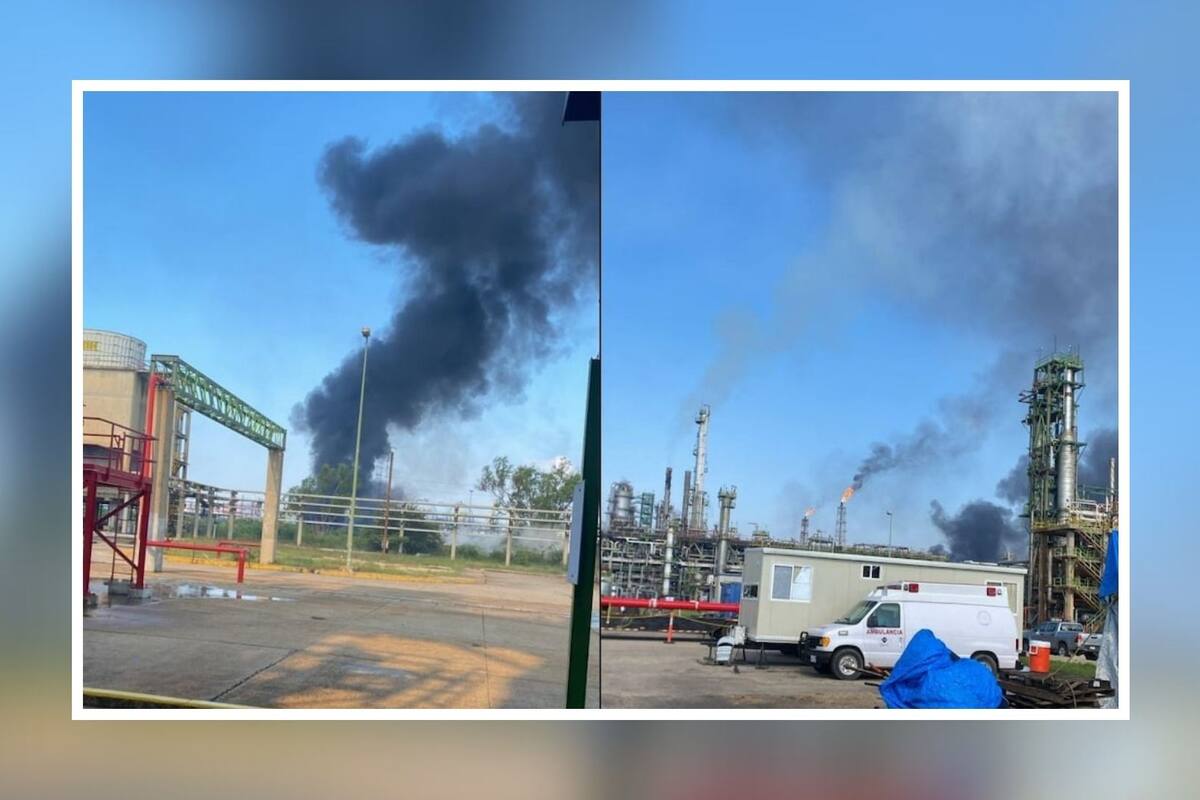 Controlan incendio en la Refinería Lázaro Cárdenas en Veracruz