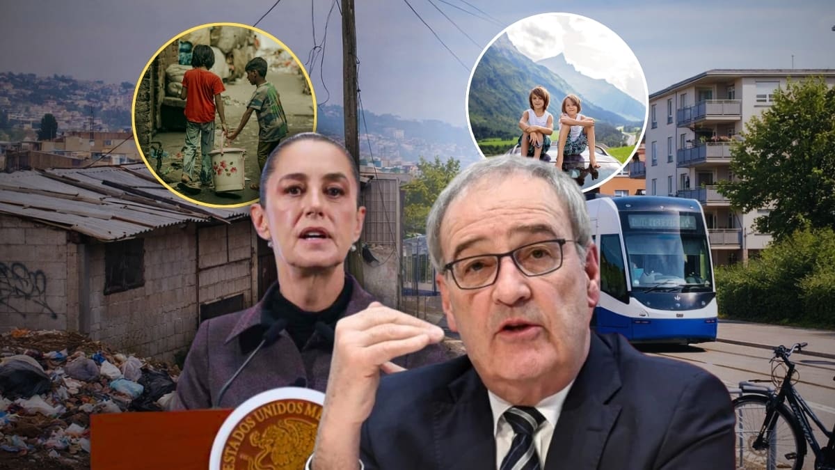 Mientras en México la pobreza se refleja en techos de lámina y calles sin servicios, en Suiza los barrios obreros mantienen agua potable, calefacción y transporte, con un salario mínimo de más de 4 mil francos (91 mil pesos mexicanos)