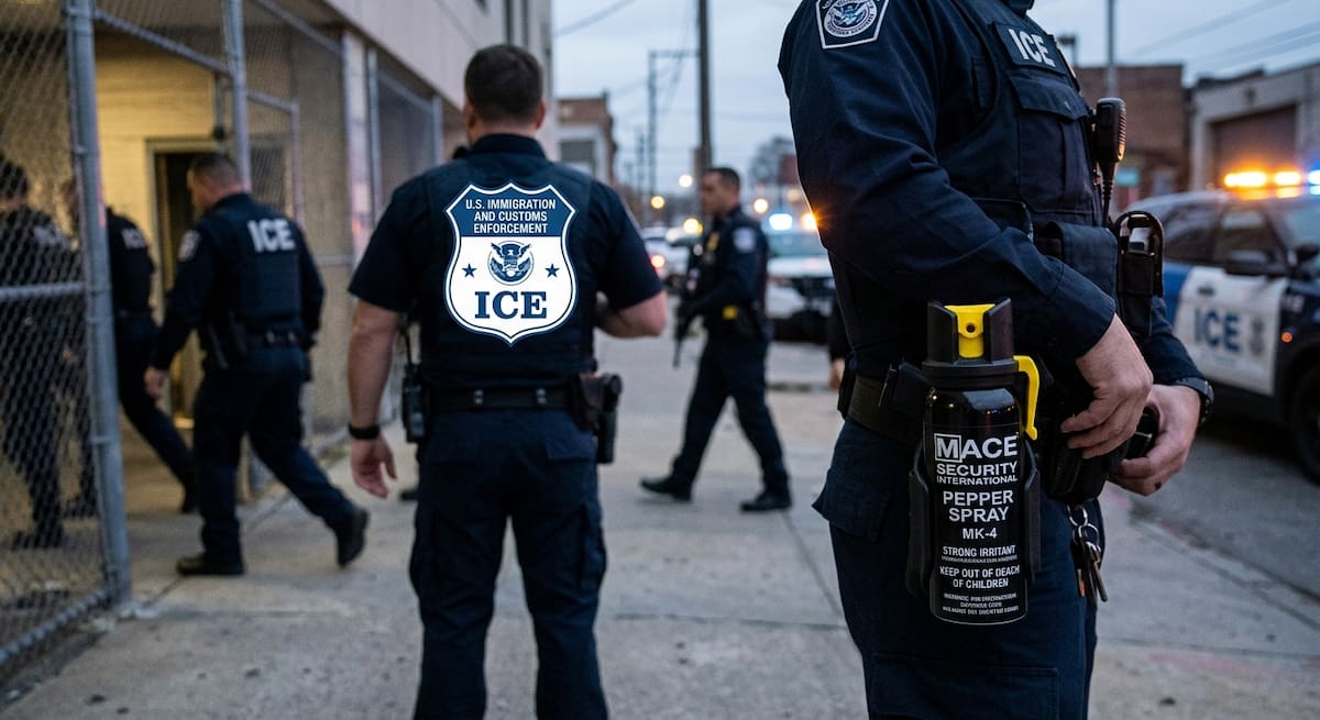 De acuerdo con el relato de Wolff, la mujer se encontraba en Inwood cuando se enteró de que agentes del ICE realizaban arrestos en la zona. Entonces tomó su teléfono y comenzó a grabar lo que ocurría. Fotogenerada con Gemini.