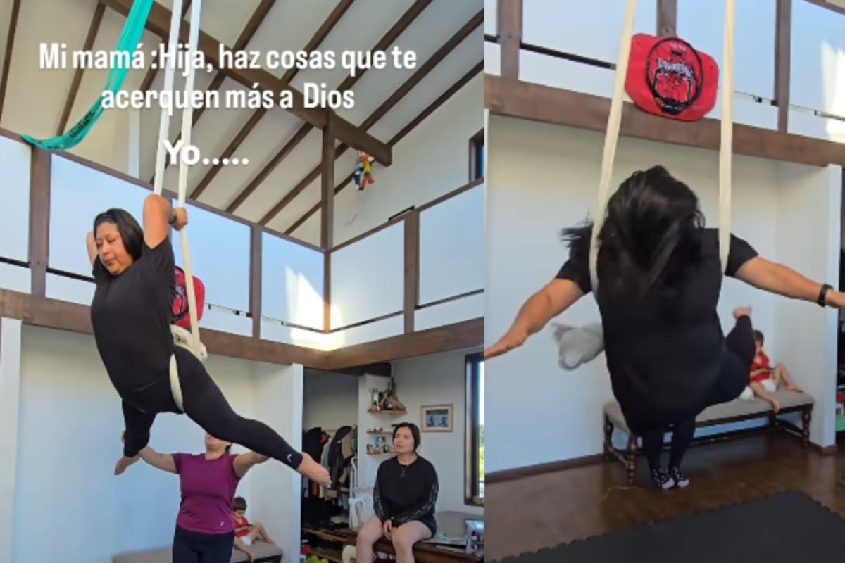 Señora se mete a clases de acrobacias y desata furor en redes
