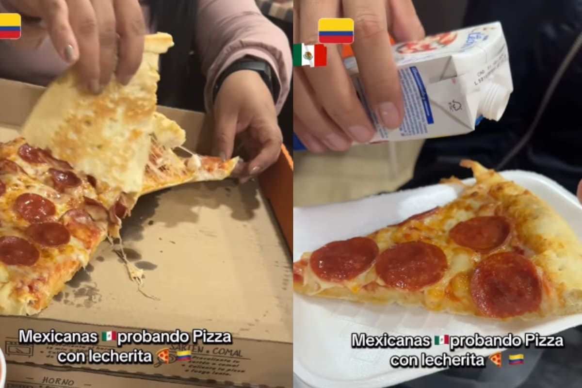 “Nunca jamás haría eso”: Mexicanas visitan Colombia y prueban un platillo típico que desata polémica: pizza con lechera