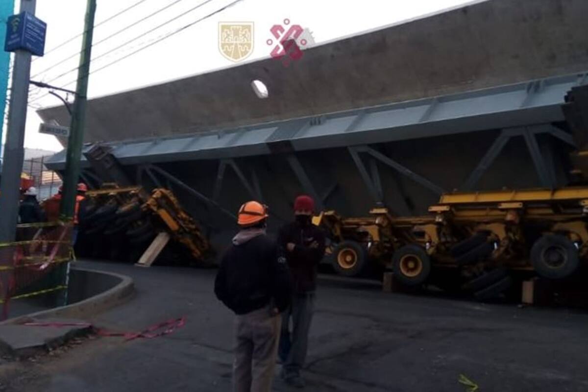 CDMX: Cayó una 'ballena' en obras de Trolebús elevado en Ermita