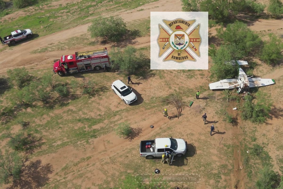 Bomberos de Hermosillo atienden caída de avioneta y estabilizan a tres lesionados