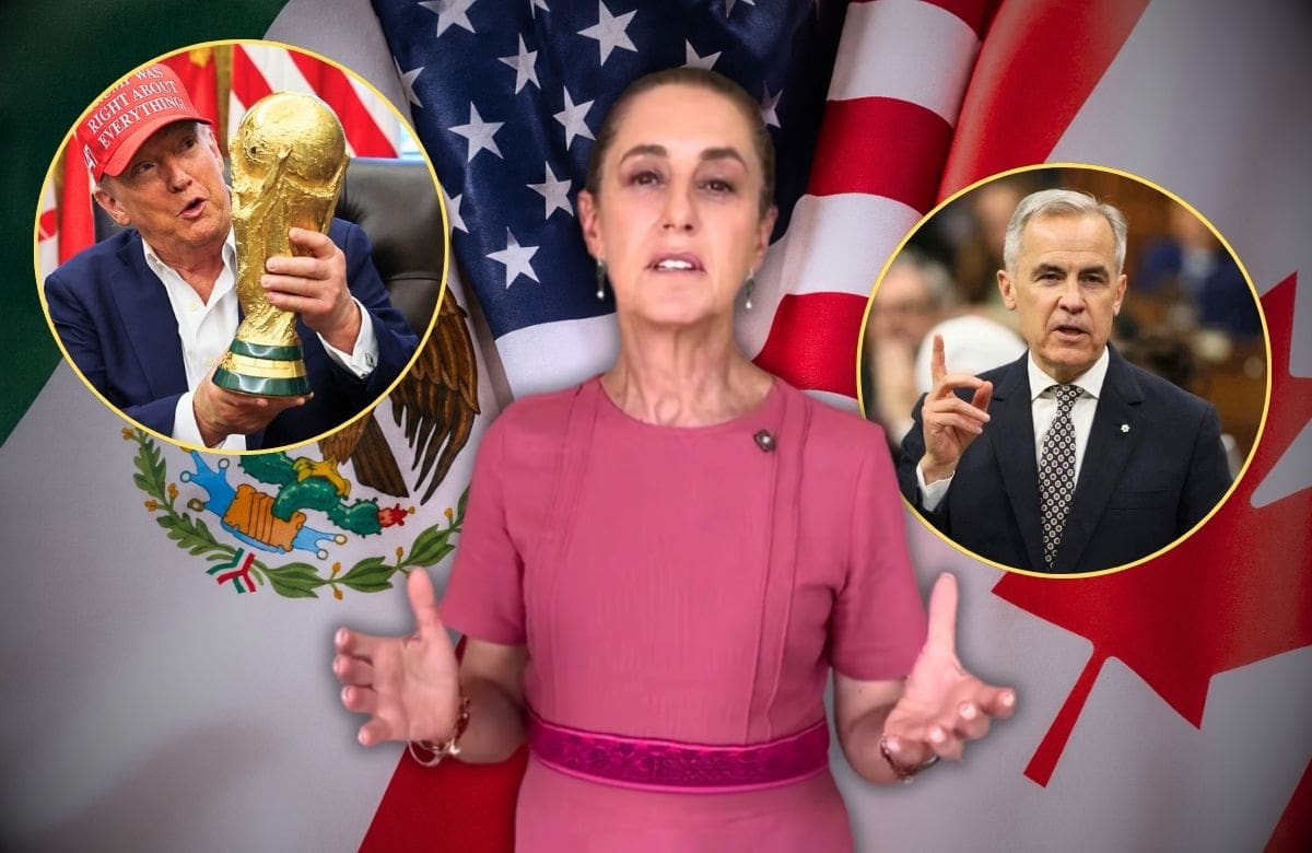 Claudia Sheinbaum confirmó que asistirá a la final del Mundial 2026 tras recibir una invitación de Donald Trump y señaló que Mark Carney también estará presente. | Foto: Especial