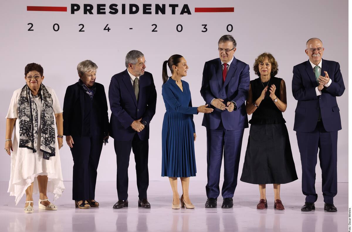 Claudia Sheinbaum durante la primera presentación de su gabinete.