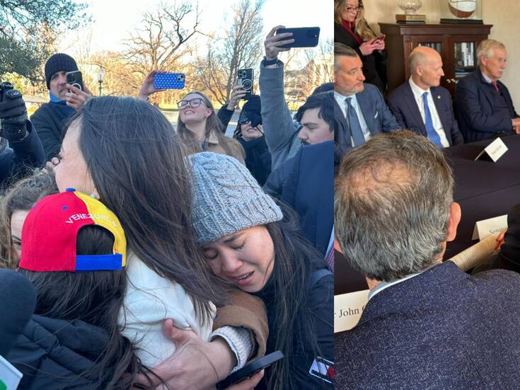 “Sepan que contamos con el presidente Trump para la libertad de Venezuela”, primeras palabras de María Corina Machado a venezolanos tras su salida de la Casa Blanca; también se reúne con senadores