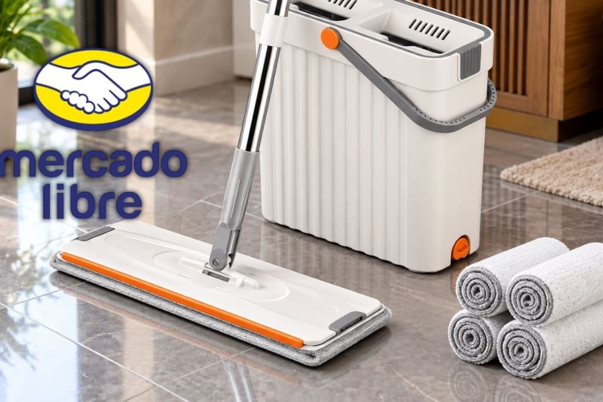 Mercado Libre reduce el precio del trapeador giratorio con cubeta centrifugadora a 695 pesos e incluye 4 repuestos con envío gratis