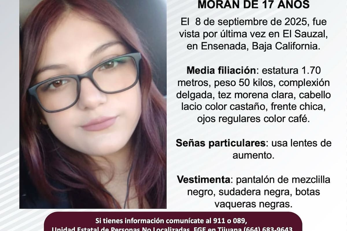 Se busca a María José Castro Morán de 17 años de edad