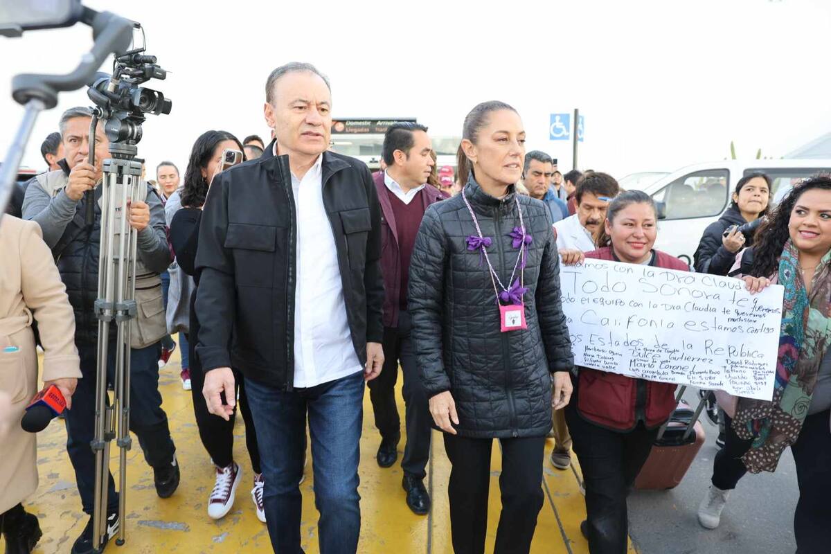Llega a Hermosillo Claudia Sheinbaum; es recibida por el Gobernador de Sonora, Alfonso Durazo