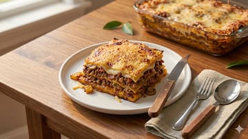 Lasaña de plátano maduro