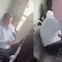 VIDEO: Captan a hombre tomando fotos a una joven en transporte público y lo agarran a golpes