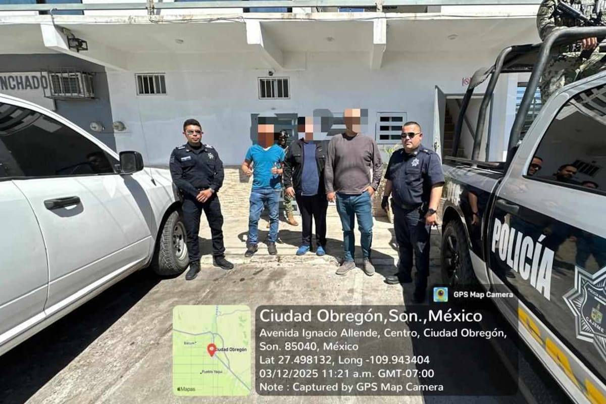 Rescatan a tres víctimas de extorsión en Ciudad Obregón