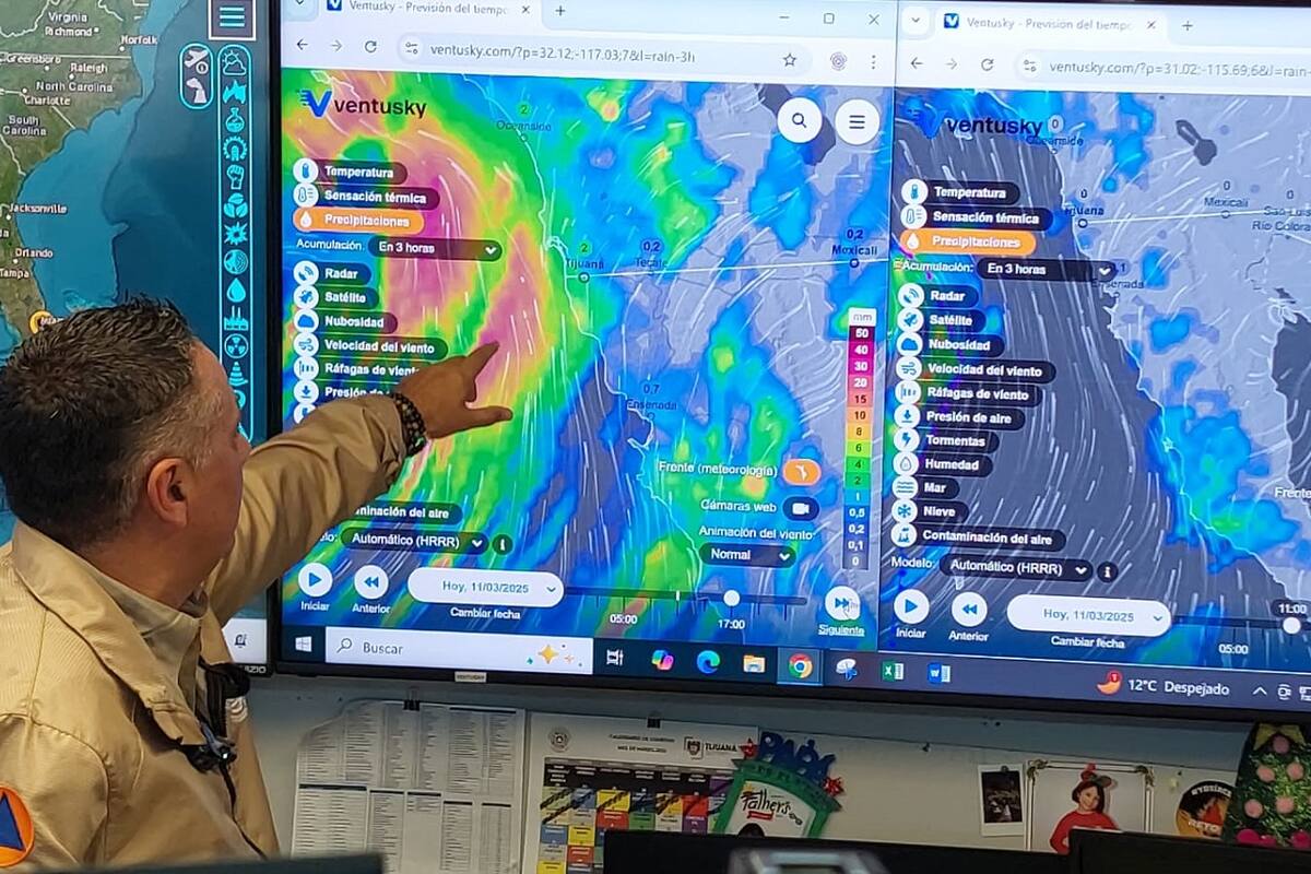 Protección Civil prevé que lluvias más fuertes lleguen este martes por la tarde