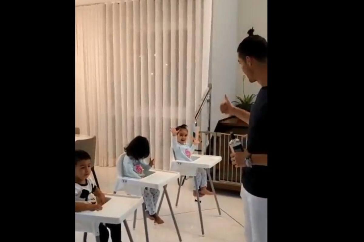 ¡Maestro de limpieza! Cristiano Ronaldo enseña a sus hijos como lavarse las manos