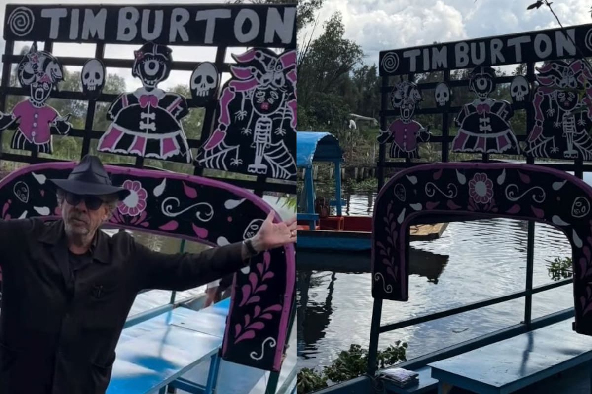 Tim Burton disfruta de un paseo en trajinera por Xochimilco durante su visita a México